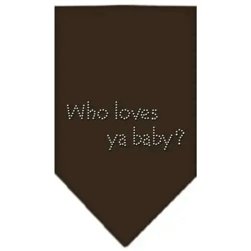 Who-Loves-Ya-Baby-Rhinestone-Bandana-Cocoa-Small-GreatEagleInc-333876053