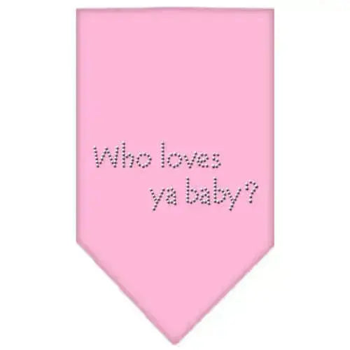 Who-Loves-Ya-Baby-Rhinestone-Bandana-Light-Pink-Small-GreatEagleInc-333875948