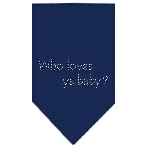 Who-Loves-Ya-Baby-Rhinestone-Bandana-Navy-Blue-Large-GreatEagleInc-318585374