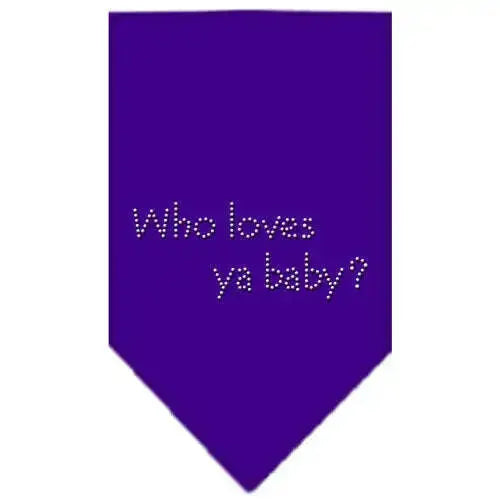 Who-Loves-Ya-Baby-Rhinestone-Bandana-Purple-Large-GreatEagleInc-318585534