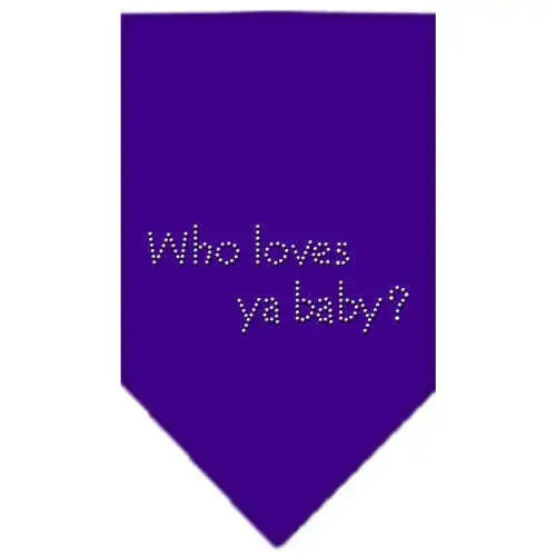 Who-Loves-Ya-Baby-Rhinestone-Bandana-Purple-Small-GreatEagleInc-333939185