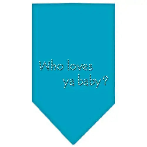 Who-Loves-Ya-Baby-Rhinestone-Bandana-Turquoise-Small-GreatEagleInc-333939095