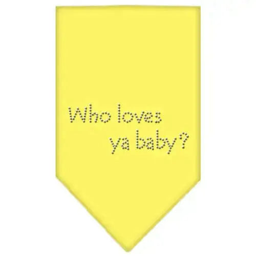Who-Loves-Ya-Baby-Rhinestone-Bandana-Yellow-Large-GreatEagleInc-333939221