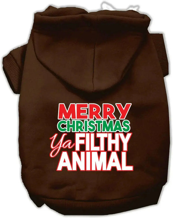 Ya-Filthy-Animal-Screen-Print-Pet-Hoodie-Brown-Lg-GreatEagleInc-320009535