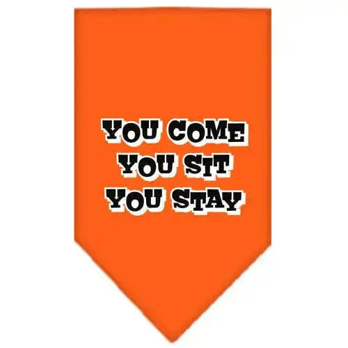 You-Come_-You-Sit_-You-Stay-Screen-Print-Bandana-Orange-Small-GreatEagleInc-318957787
