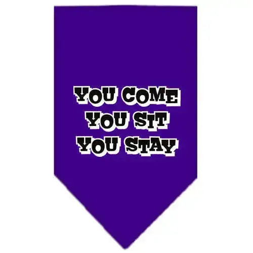 You-Come_-You-Sit_-You-Stay-Screen-Print-Bandana-Purple-Small-GreatEagleInc-318957881