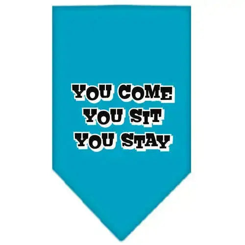 You-Come_-You-Sit_-You-Stay-Screen-Print-Bandana-Turquoise-Large-GreatEagleInc-318956861