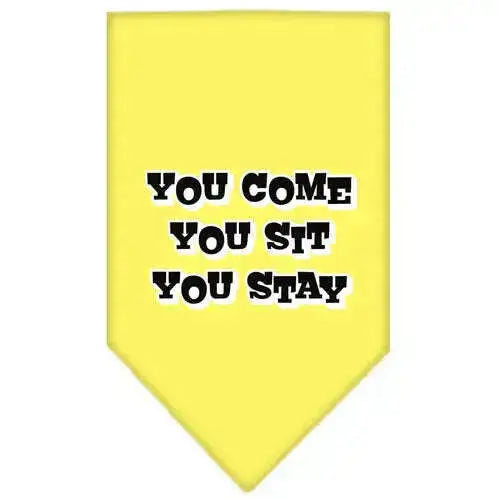 You-Come_-You-Sit_-You-Stay-Screen-Print-Bandana-Yellow-Small-GreatEagleInc-318958255