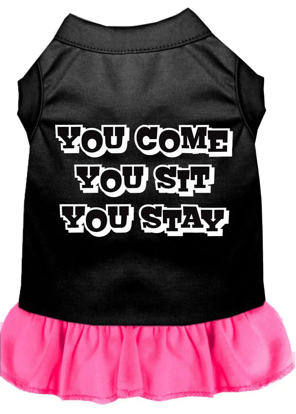 You-Come_-You-Sit_-You-Stay-Screen-Print-Dress-Black-With-Bright-Pink-Xxxl-GreatEagleInc-320198181