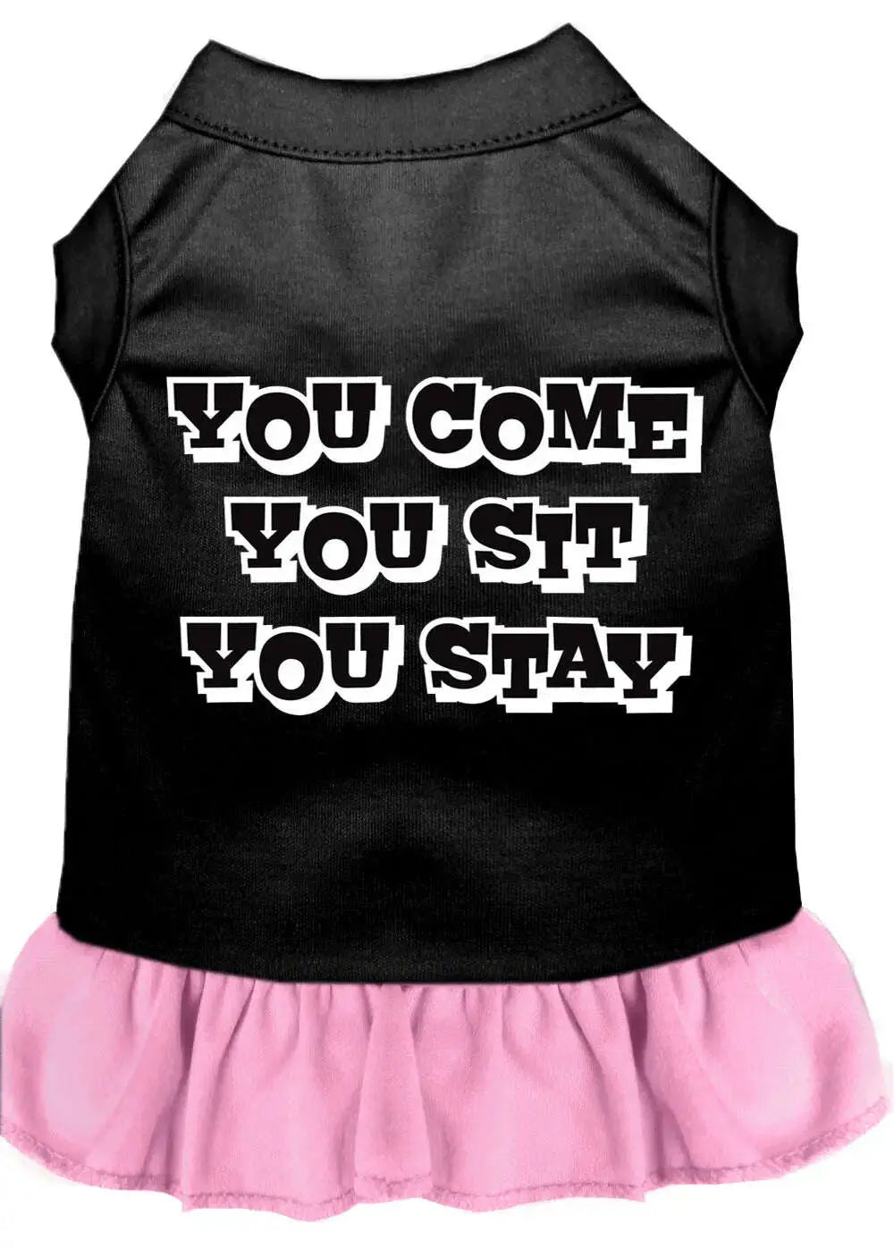 You-Come_-You-Sit_-You-Stay-Screen-Print-Dress-Black-With-Light-Pink-Med-GreatEagleInc-318874692