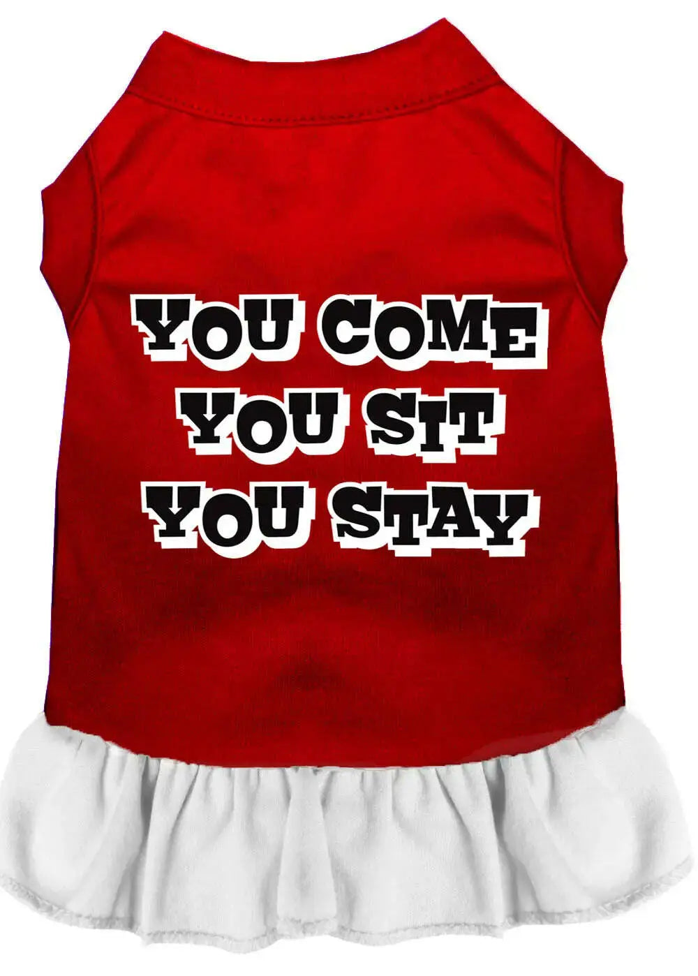 You-Come_-You-Sit_-You-Stay-Screen-Print-Dress-Red-With-White-Xl-GreatEagleInc-318875615
