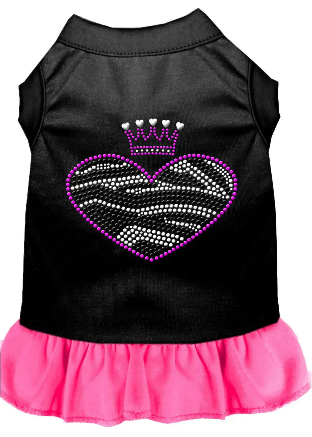 Zebra-Heart-Rhinestone-Dress-Black-With-Bright-Pink-Xxxl-GreatEagleInc-320068998