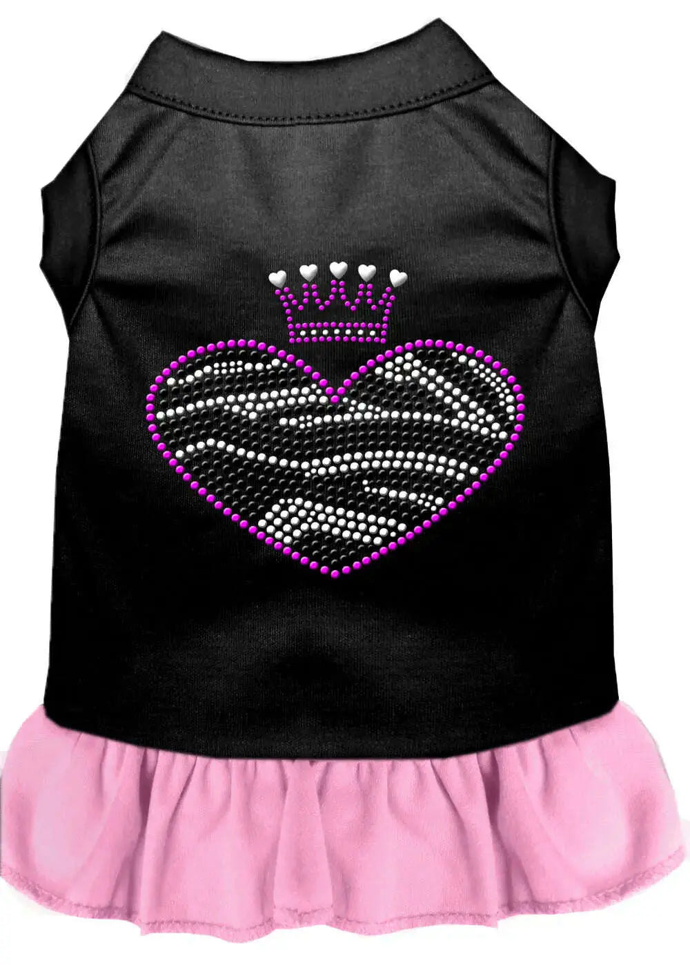 Zebra-Heart-Rhinestone-Dress-Black-With-Light-Pink-Xs-GreatEagleInc-320070579