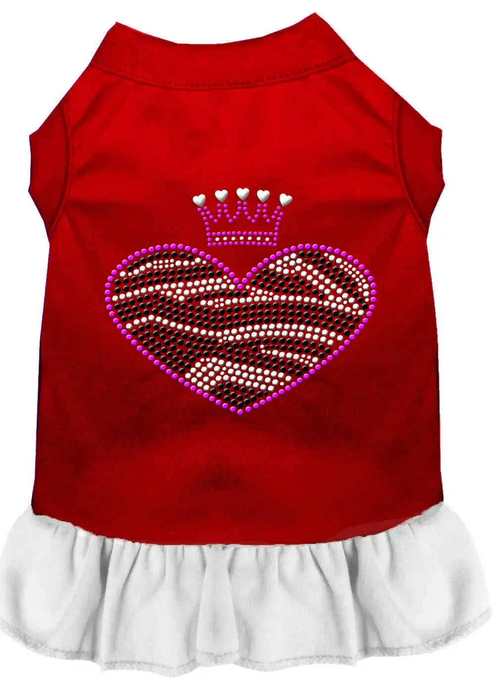 Zebra-Heart-Rhinestone-Dress-Red-With-White-Sm-GreatEagleInc-320071511
