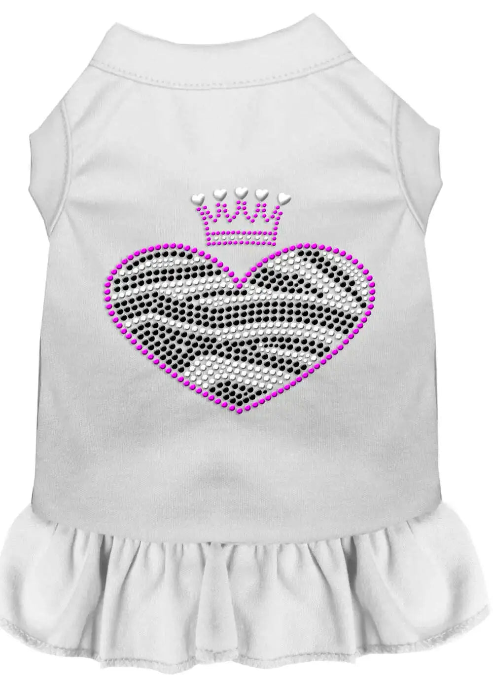 Zebra-Heart-Rhinestone-Dress-White-Xs-GreatEagleInc-320069941