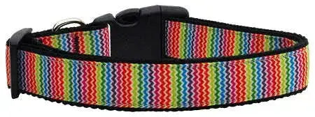 Zigzaggy-Rainbow-Nylon-Dog-Collar-Xl-GreatEagleInc-333868091