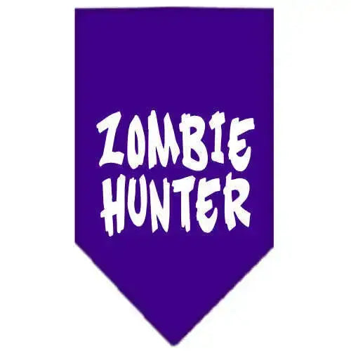 Zombie-Hunter-Screen-Print-Bandana-Purple-Large-GreatEagleInc-318542925