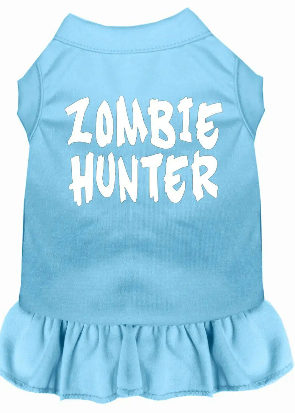 Zombie-Hunter-Screen-Print-Dress-Baby-Blue-Med-GreatEagleInc-320086719