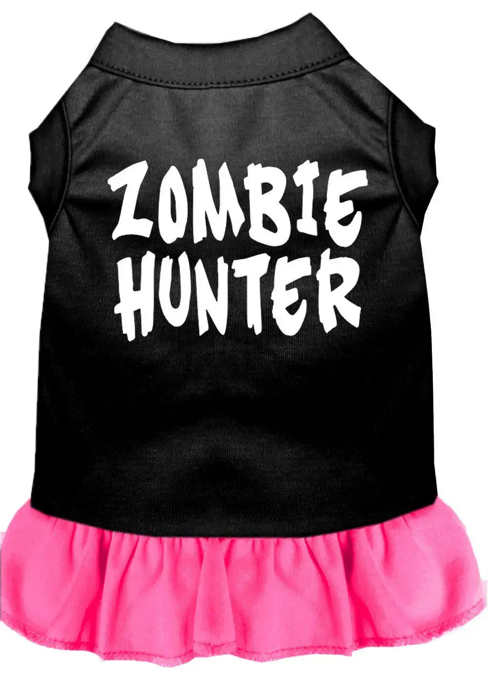 Zombie-Hunter-Screen-Print-Dress-Black-With-Bright-Pink-Xs-GreatEagleInc-320084479