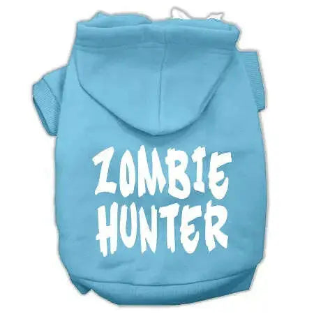 Zombie-Hunter-Screen-Print-Pet-Hoodies-Baby-Blue-Size-Xs-GreatEagleInc-319444997