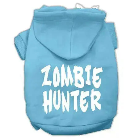 Zombie-Hunter-Screen-Print-Pet-Hoodies-Baby-Blue-Size-Xxl-GreatEagleInc-319444513