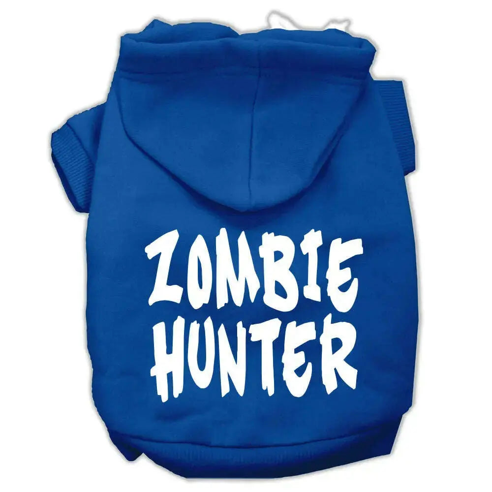 Zombie-Hunter-Screen-Print-Pet-Hoodies-Blue-Size-Xxxl-GreatEagleInc-319871257