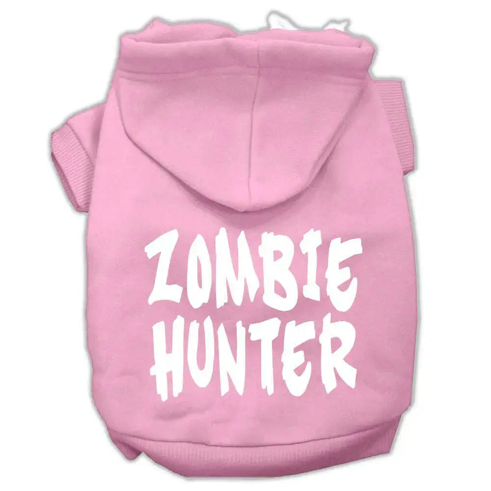 Zombie-Hunter-Screen-Print-Pet-Hoodies-Light-Pink-Size-Xl-GreatEagleInc-319445240