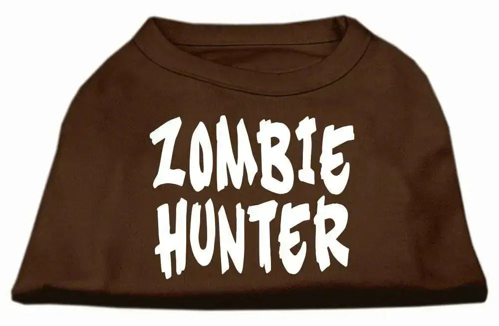 Zombie-Hunter-Screen-Print-Shirt-Brown-Lg-GreatEagleInc-318595093